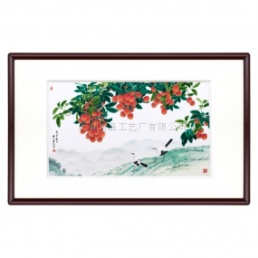 廣繡《荔熟時節》128x80cm